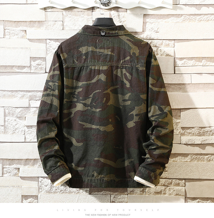 New Mens Camouflage Denim Jacket Coat Man Coats Jaqueta Masculino Jeans Jacket & Coats Fashion Design Autumn Brand Clothing