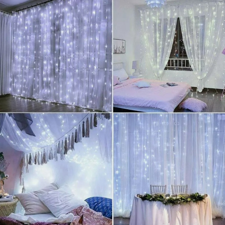 LED Curtain Light Fairy String Lights Outdoor Wedding Party Romantic