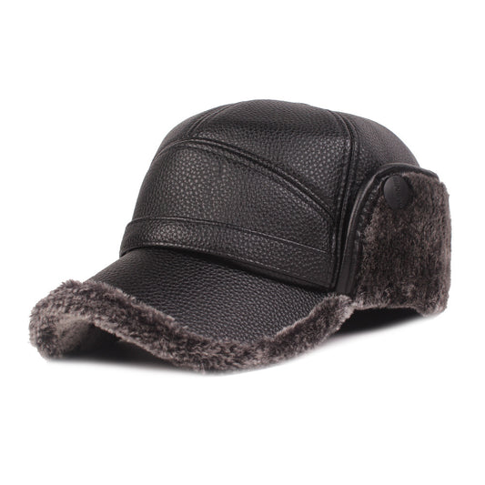 Leather cap men's cap