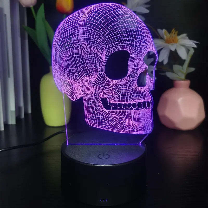 3D Small Night Lamp Halloween Skull Outdoor Light LED Energy Saving Lamp Gift Decoration Birthday Christmas Gifts