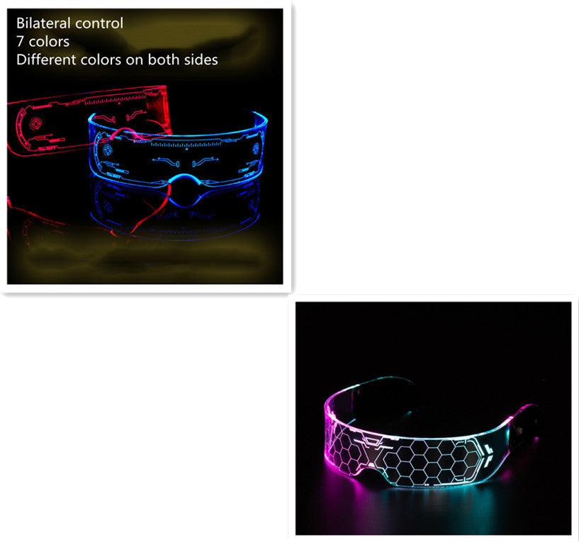 LED Luminous Glasses Party Bar Disco Punk Glasses Futuristic Style Festival Goggles Decoration Gifts