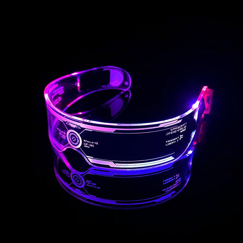 LED Luminous Glasses Party Bar Disco Punk Glasses Futuristic Style Festival Goggles Decoration Gifts