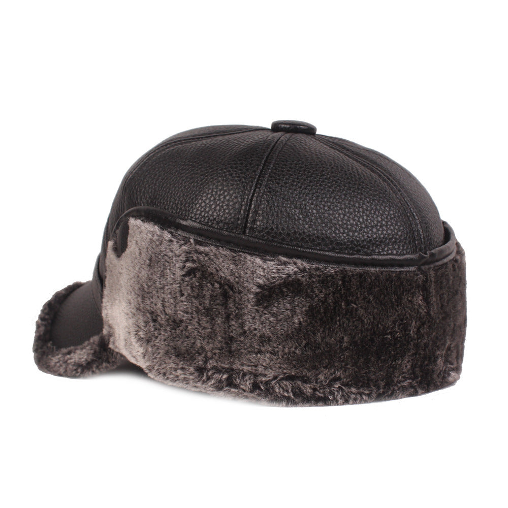 Leather cap men's cap