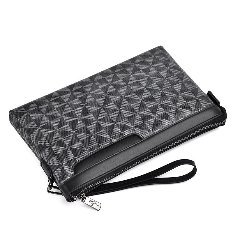 Men's Plaid Leather Portable Envelope Fashion Youth Wallet