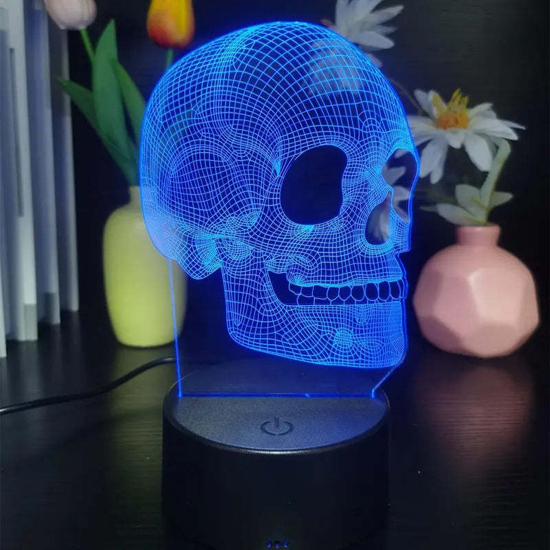 3D Small Night Lamp Halloween Skull Outdoor Light LED Energy Saving Lamp Gift Decoration Birthday Christmas Gifts