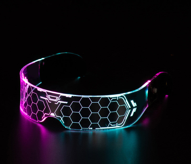 LED Luminous Glasses Party Bar Disco Punk Glasses Futuristic Style Festival Goggles Decoration Gifts