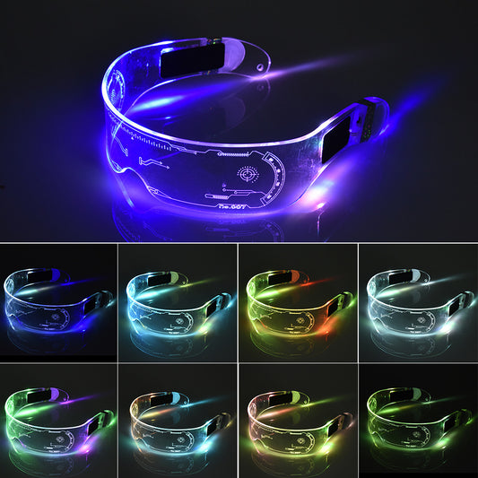 LED Luminous Glasses Party Bar Disco Punk Glasses Futuristic Style Festival Goggles Decoration Gifts