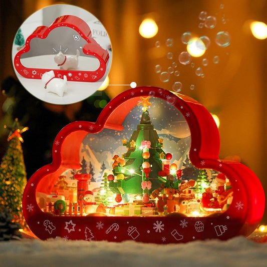 Christma New Style Assembled Building Block Toys Cloud Night Lamp Decorative Mirrors Frame LED Table Lights Creative Desk Bedroom Handmade Birthday Gifts